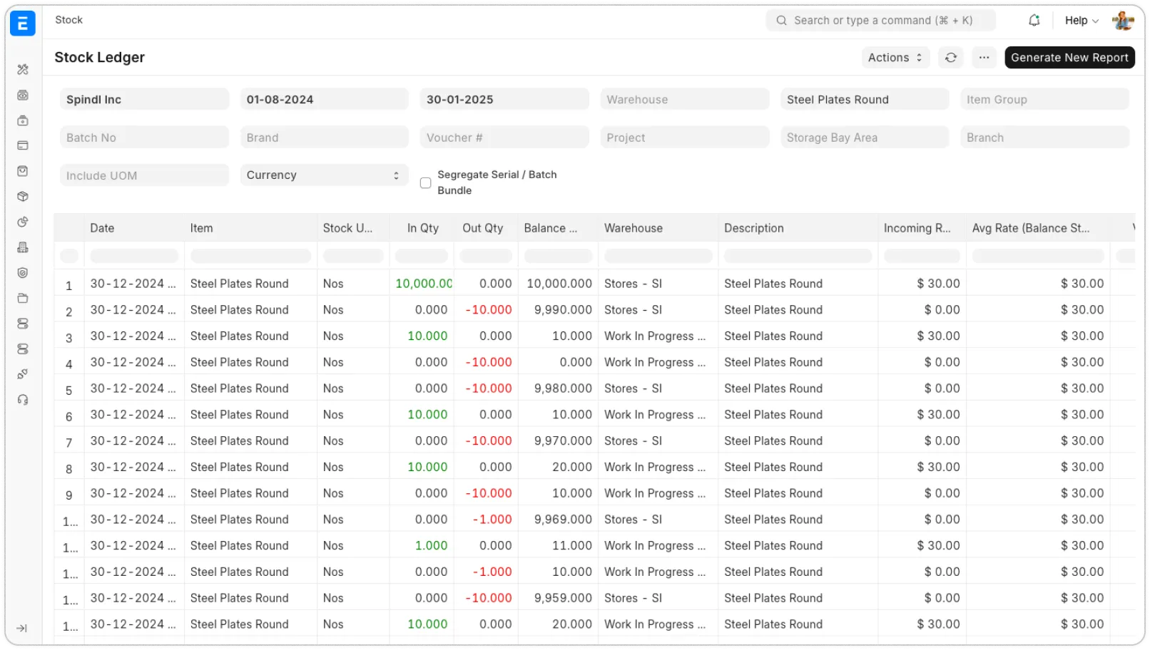 Stock Ledger